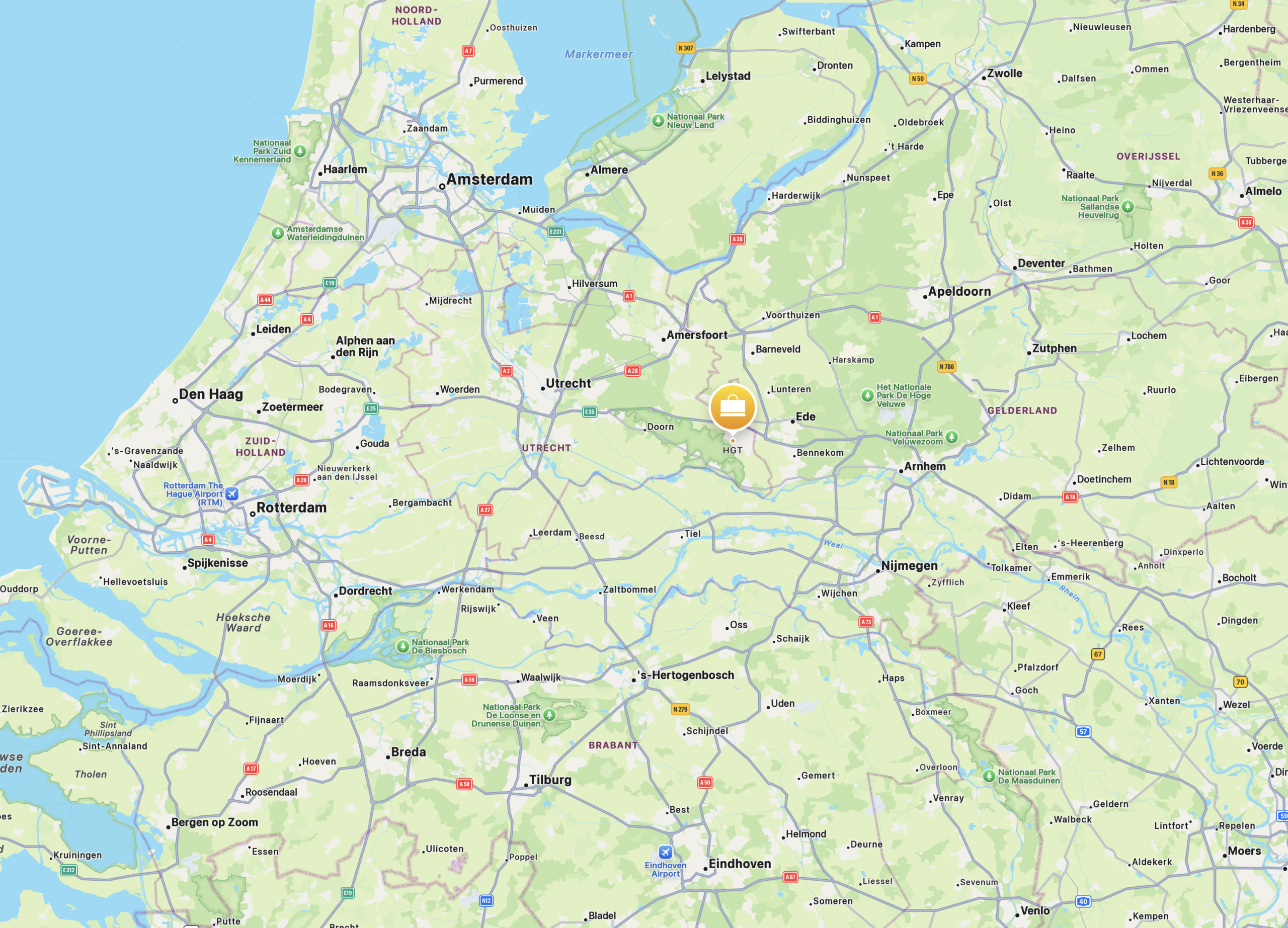 HGT landkaart